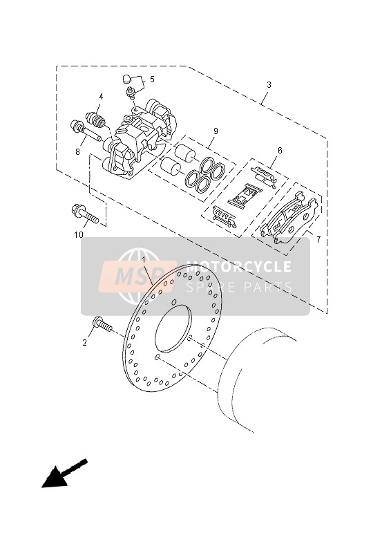 Yamaha YP400R 2015 BREMSSATTEL HINTEN für ein 2015 Yamaha YP400R